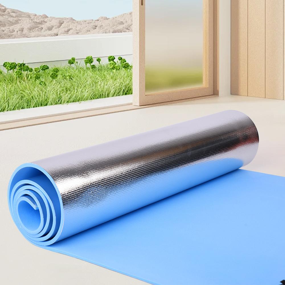 10/8/6mm Thickened Yoga Mat EVA Exercise Pad Aluminum Membrane Fitness Exercise Mat Portable Multifunction for Camping Picnic