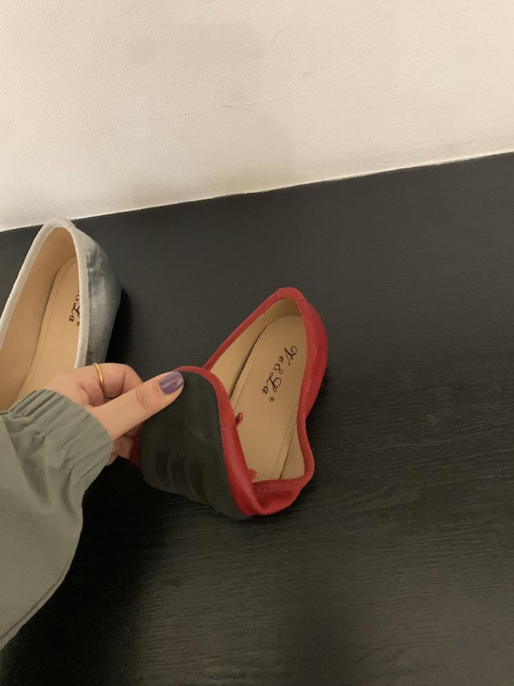 Inner heightening shoes spring and summer new yellow single shoes ballet shoes French gentle bow women's shoes light mouth shoes ladyshoes