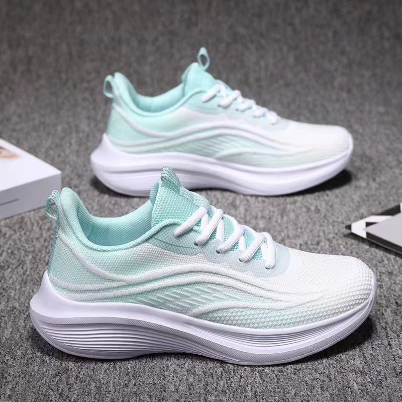 Breathable Lace-up Running Shoes for Women Air Cushion Athletic Sneakers Lightweight Air Mesh Outdoor Sports Training Shoes