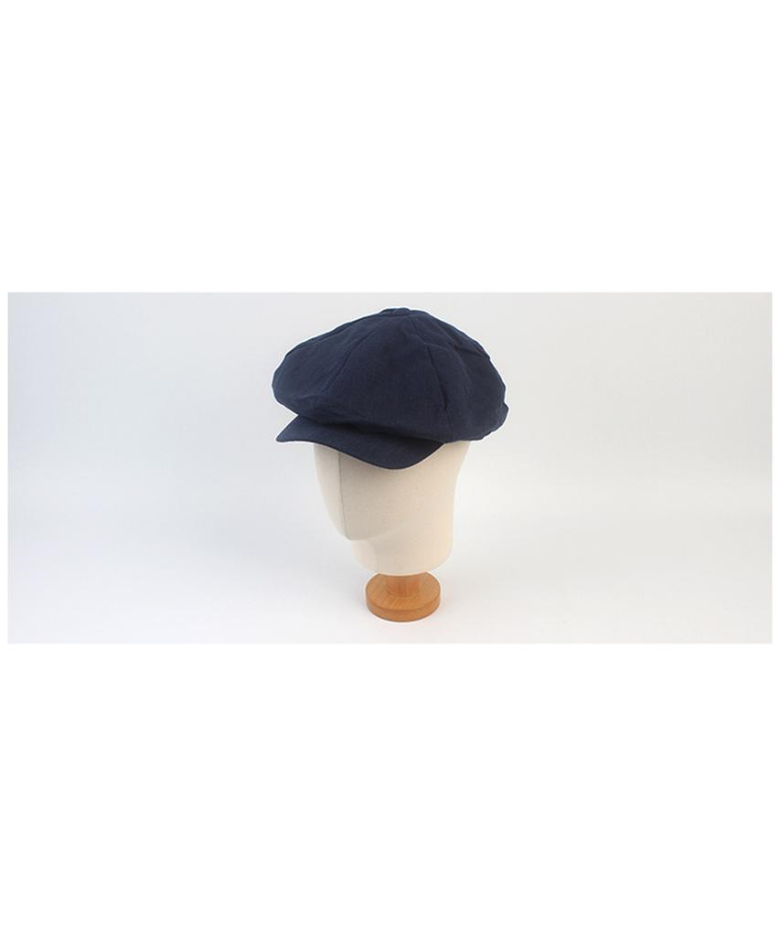 Yunibeosyeolkemiseuteuli Linen Navy Loose Fit Newsboy Cap
