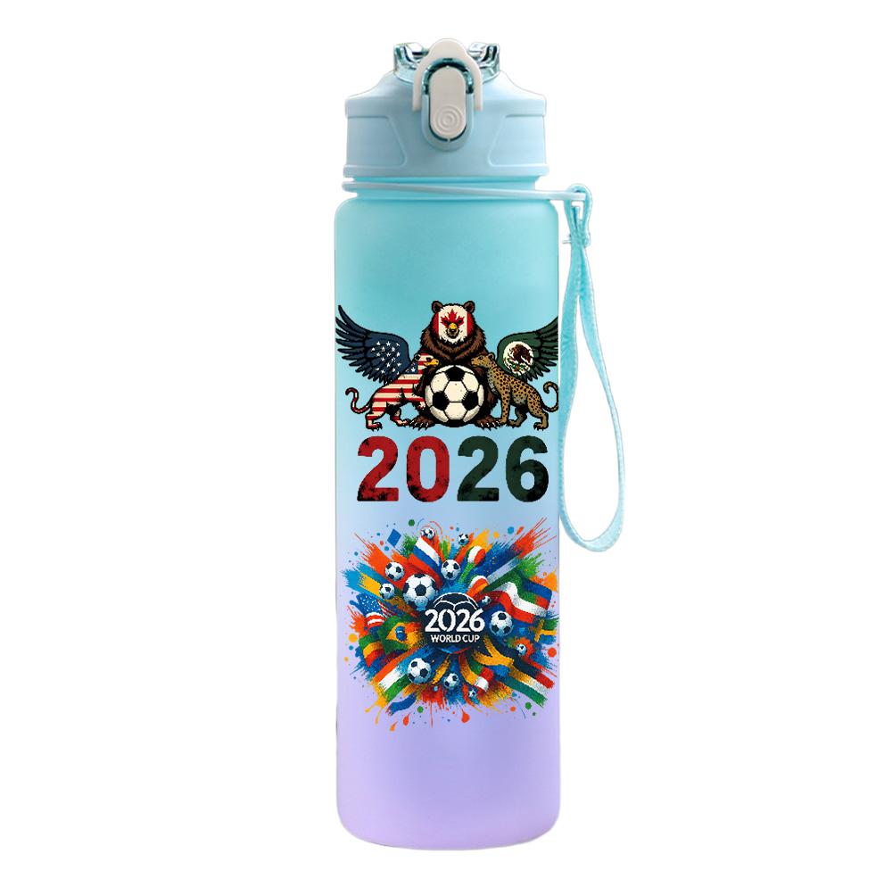 

2026 FIFA World Cup Water Cup Large Capacity Outdoor Portable Rope Drinking Bottle Gift for Boys and Girls Football Fan Water Bottle