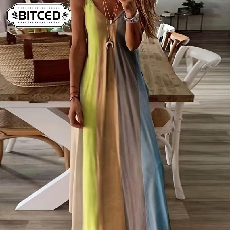 BITCED Fashion Summer Spring Sleeveless V-Neck Casual Dresses Unique Design