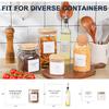 308 Kitchen Pantry Labels for Food Containers, 3 Sizes White Minimalist Labels for Organizing, Food Label for Jars, Storage Bins, Preprinted