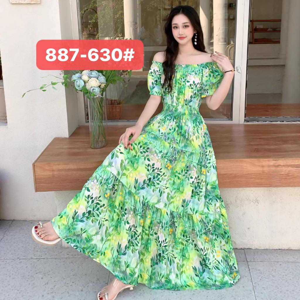 Seaside vacation beach dress cotton floral dress female shabahemi muslim