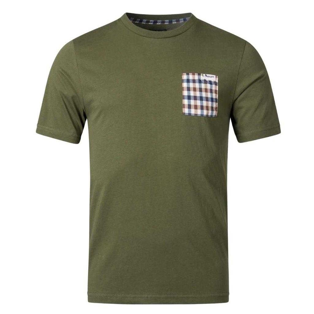 Aquascutum Mens Checked Chest Pocket Active T-Shirt