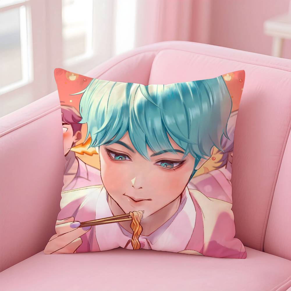 KPop S-Saja B-Boys Pillow Case Pattern Printing Pillowcase Living Room Sofa Cushion Cover Bedroom Room Decor