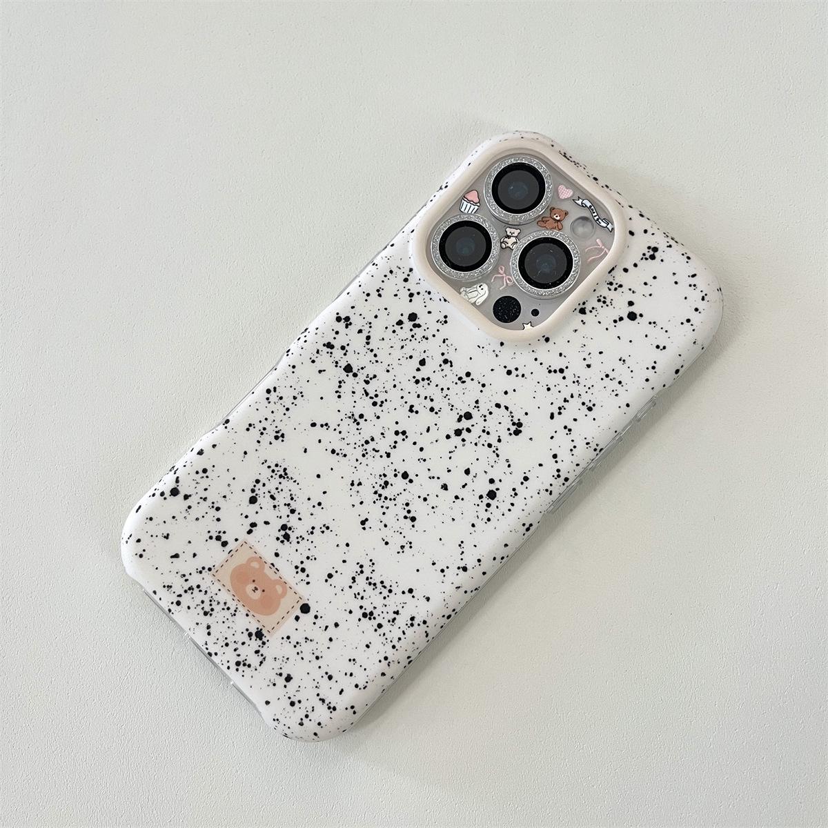 

Cartoon Ink Splash Bear Anti-Fall Phone Case for iPhone 14/13 & Apple 17/16/15 Pro Max Stand iPhone 17 Pro Max