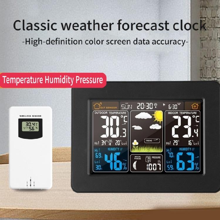 Modern Digital Weather Stations With Alarm Clock Function And Clear Color Screen Display Indoor Thermometers Hygrometer