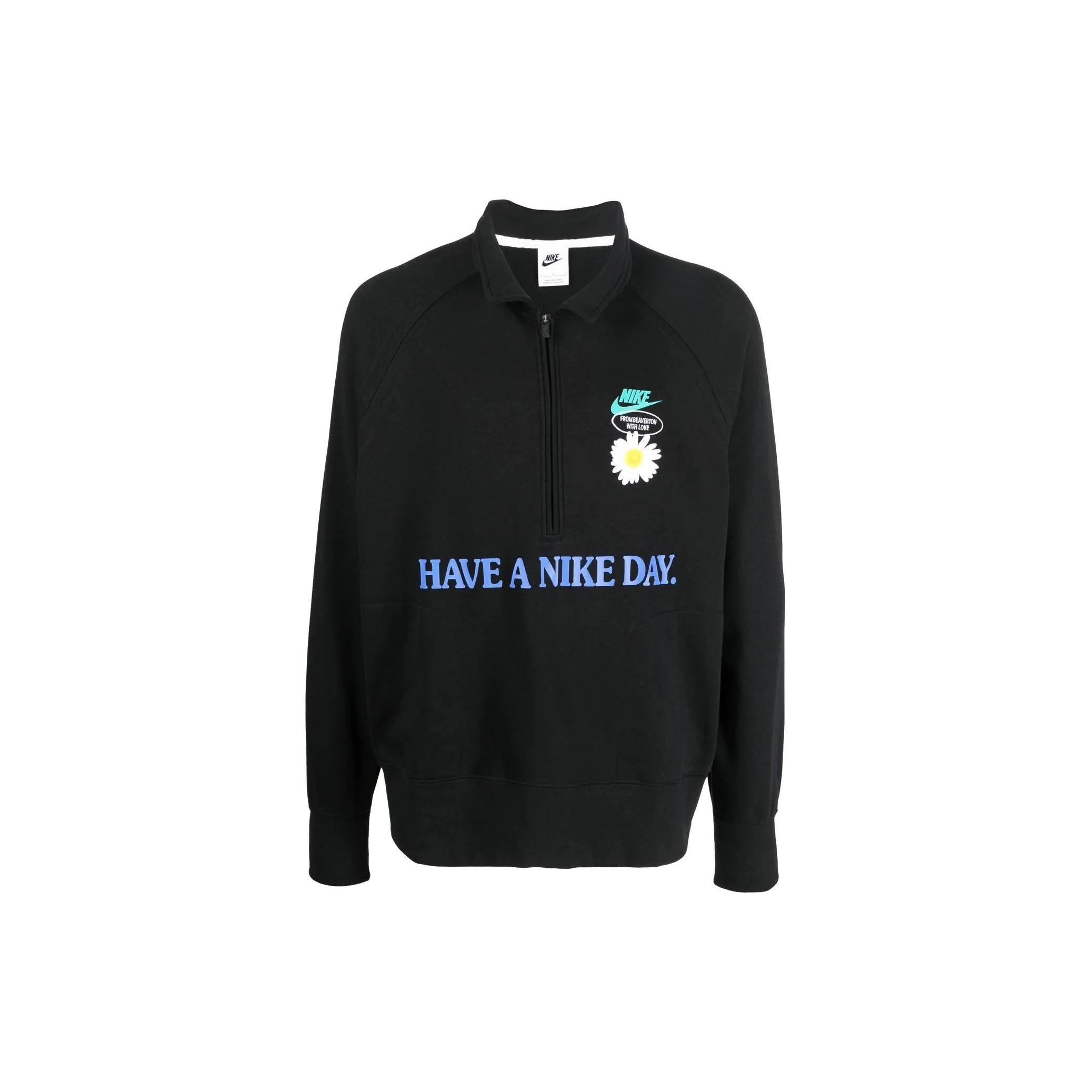 Nike Sweatshirts Men s Black Lapel Moderate Regular DM5050-010 XS