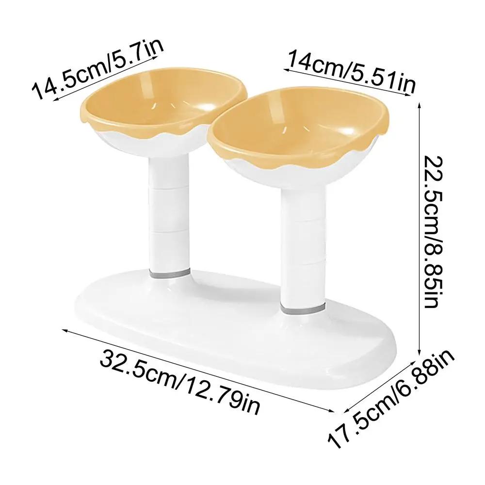 

Регулируемая кремовая пошаговая комбинированная миска, новая двойная миска для кормления домашних животных 550g жёлтый