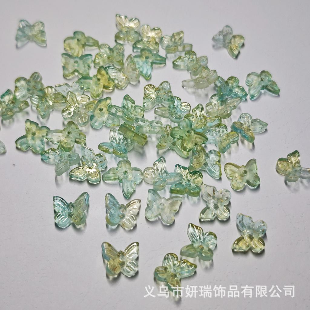 DW50 11mm 50 Stück/Los Schmetterling Farbverlauf Form Glasperlen Exquisite Perlen DIY Handgemachtes Armband Schmuck Material Zubehör