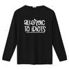 T-shirt Grigia con Stampa "Allergic To Idiots" per Moda Casual vintage Lavata Elegante Unisex Elastica Leggermente uomo Traspirante