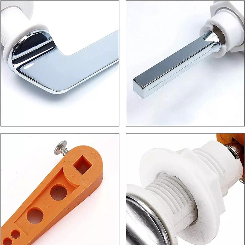 Toilet Flush Handle Replacement Universal Fit Toilet Cistern Handle Chrome Metal