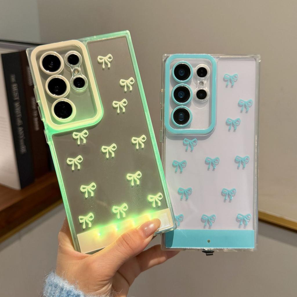 Incoming Call Flash Bow Is Suitable for Samsung S25Ultra Mobile Phone Case A56 Voice-activated Induction Incoming Call Flash Transformation