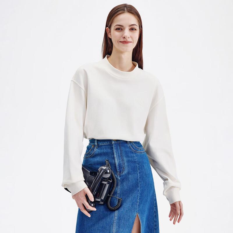 NVG·YOUNG Women's Cotton Blend Round Neck Sweatshirt