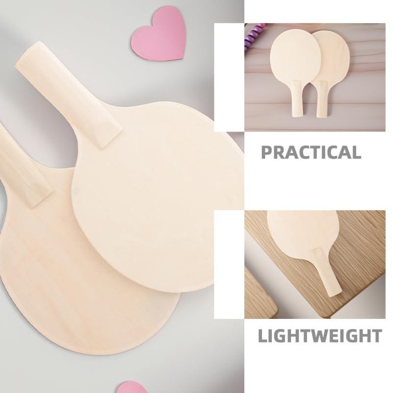 CALLARON Table Tennis 6 Wooden Blank Paddles for Unfinished Craft DIY Sports Game Gift Rackets, Kids,
