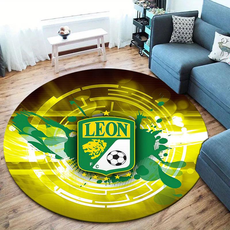 Club Leon Round Area Rug,Carpet Rug for Living Room Bedroom Sofa Playroom Decor,Non-slip Floor Mat