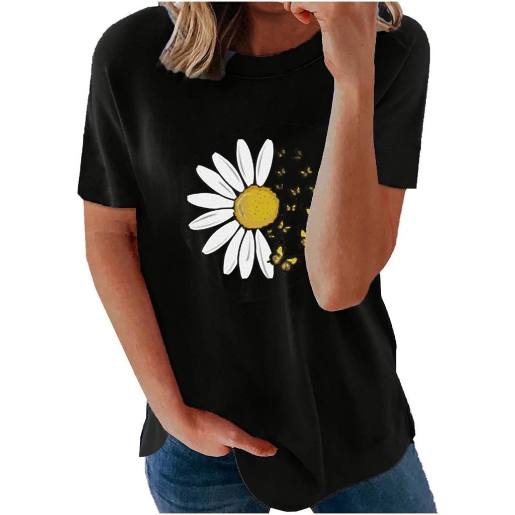 Moda dla dorosłych Kobieta Okrągły dekolt z krótkim rękawem T-Shirt Drukuje Luźne Krótkie