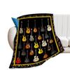 Popular Guitar Blanket Music Instrument Pattern Digital Printing Blanket Sofa Blanket