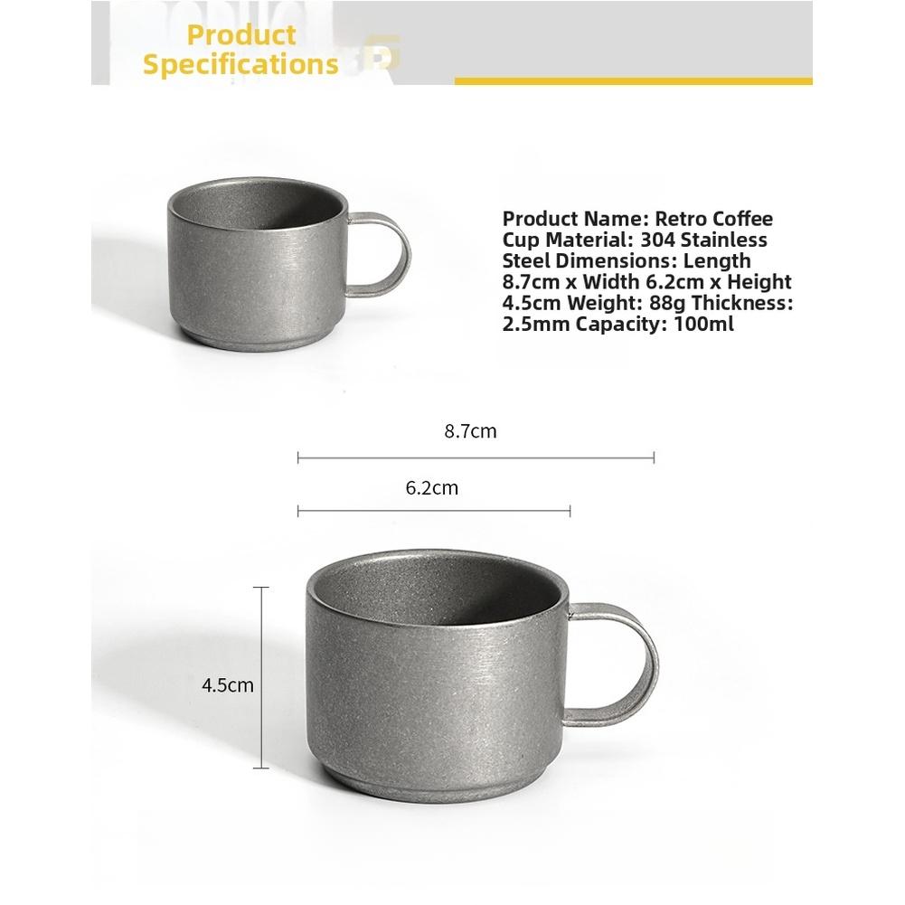 

Gray Vintage Coffee Cup Double Wall Coffee Cup Coffee Insulated Cup 304 Stainless Steel Double-wall Insulation China Mainland