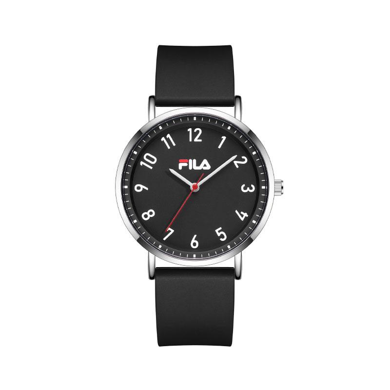 

FILA Quartz Watch Silicone Strap White Dial Classic Daily Minimalist Fashion Versatile Waterproof Unisex watches FLM38-6707A [Black]-6707-001