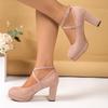 Fashion Ladies Shoes 2025 New Buckle Strap Women's High Heels Fashion Shallow Office and Career Plus Size Best Seller Solid High Heels