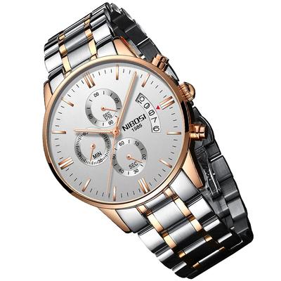 Watch Arm Watch Big Face Chronograph Business Brand Analog Stylish Casual Metal Band Stainless Steel Gentleman Watch Date Fluorescent Luxury Day Gift