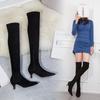 Fashion Winter Women's Sexy High Heels Over-The-Knee Black Long Boots Crotch High Thigh-High Prom Shoes for Ladies
