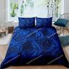 Juego de ropa de cama con diseño floral de rosas azules para niños y niñas, tamaño queen, funda nórdica y funda de almohada, moda para niños y adultos, textiles para el hogar