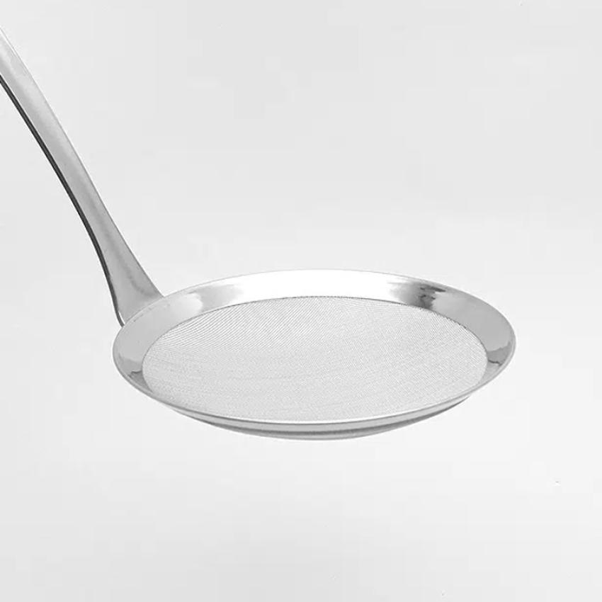 All-Stainless Steel Handle Strainer (10cm) Silver
