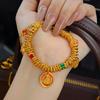 K sand gold zircon open bracelet new Chinese design sense niche bracelet bracelet light luxury high sense jewelry women