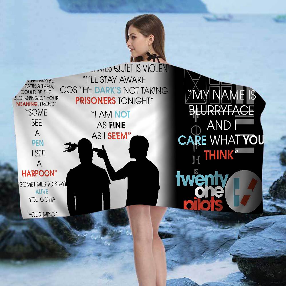 Popular T-Twenty One Pilot Band Big Microfiber Beach Towels Quick Dry Towel Sand Beach Towels Pool Towel for Travel Yoga