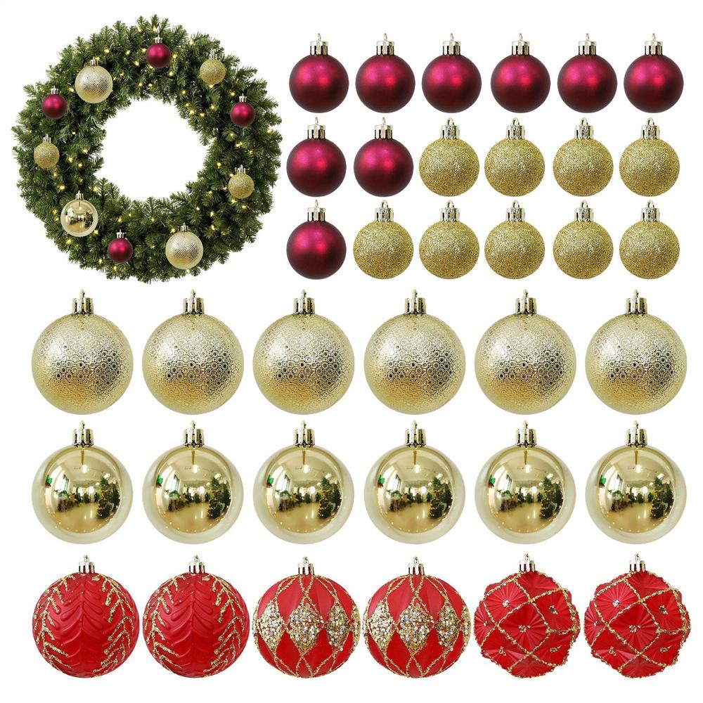 Christmas Ball Ornament Set 36 Pieces Colorful Baubles Pendant Shatterproof Christmas Tree Baubles Decorations For Indoor