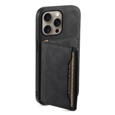 DENIOR D13 For iPhone 16 Pro Max Magnetic Case Leather Phone Back Cover Card Holder