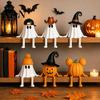 Halloween Ghost Pumpkin Figurines 3D Printed Decoration, Cute Figurine with Handmade Vivid Character Statues Movable Joints for Coffee Table