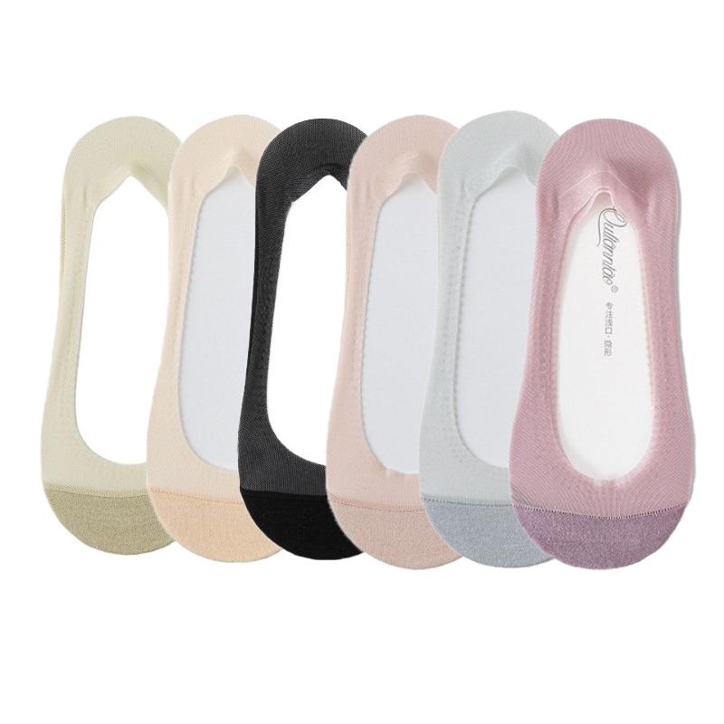 

6 пар сетчатых невидимых женских носков с хлопковой подошвой, впитывающих пот, силиконовых, противоскользящих, носков Sweet Boat 6 Pairs