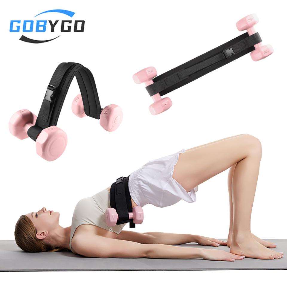 GOBYGO Weight Belt Dumbbell Weight Belt Adjustable Weight Training Safety Hip Thrust Weight Belt Gym Glute Bridge Assisted Belt