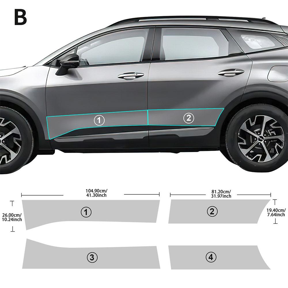 TPU Paint Protection Film for KIA Sportage NQ5 2022-2024, 8.5mil Clear Self-Healing PPF Kit, Door Triangle & Headlight Protective Film with Tools