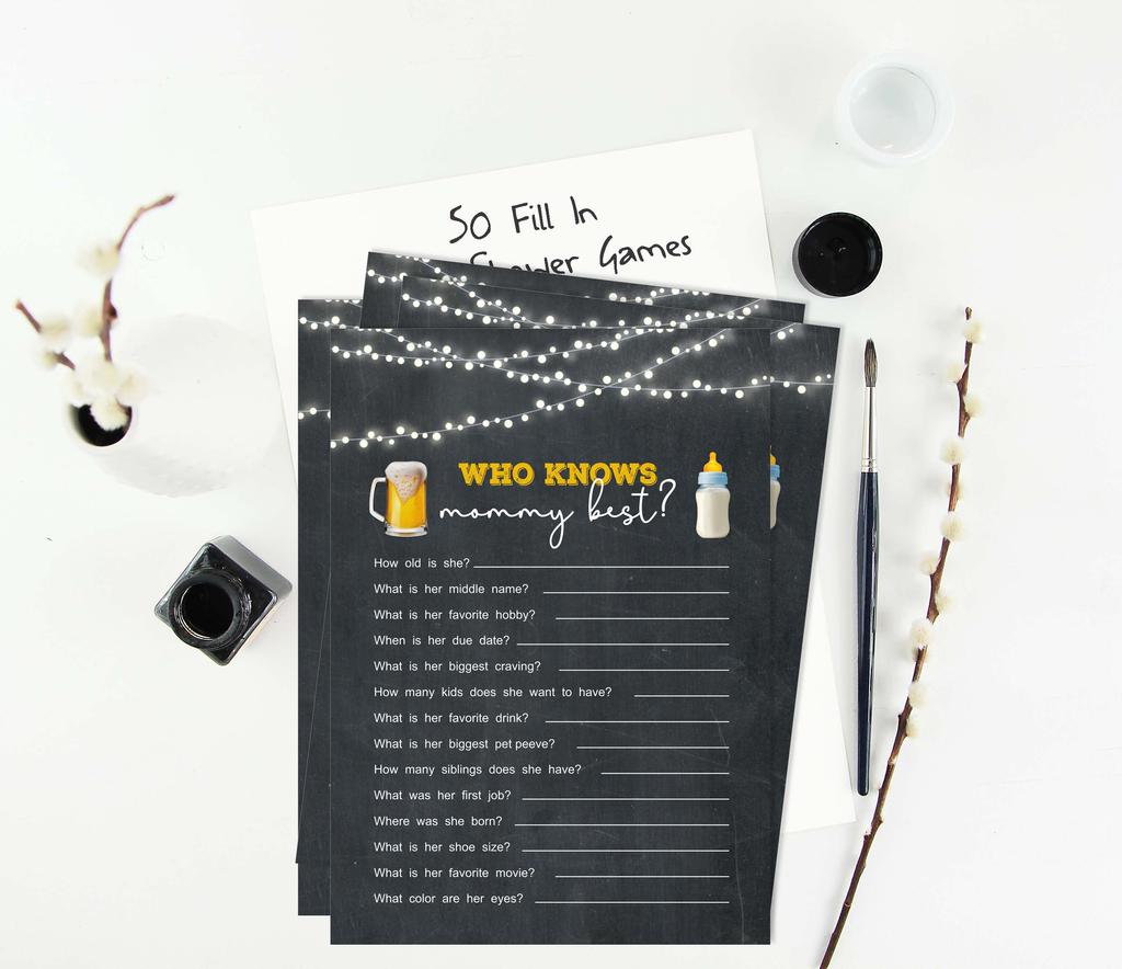 Inkdotpot A Baby Is Brewing Who Knows Daddy BestA  Baby Shower GameA  Cards-FunA  Activity Cards Set Of 50A  Gender Neutral Party