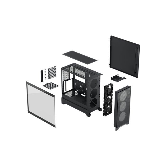 PC Case - FRACTAL DESIGN - FD-C-POA2A-02 - Pop 2 Air TG - ATX Format - 3 Profiled Blade Fans - Black