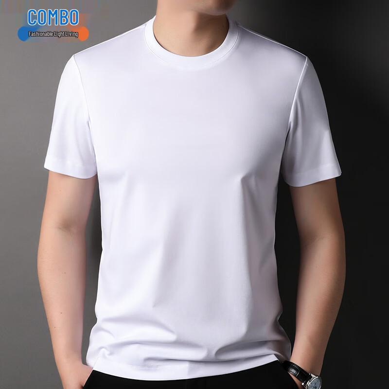 Kangbo Men s Summer Casual Linen Blend Round Neck T-Shirt 48/M