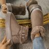 Fashion Women Boots Winter  Non Slip Soft Cotton Shoes Woman Platform Short Plush Snow Boots Metal Buckle Thicken Warm Ankle Boots Women