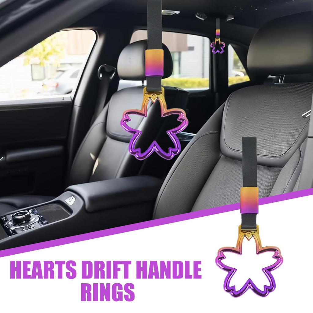 Drift Charm Heart Shaped Handle Rings Loops Warning For Auto Decor Rear Bumper Truck Exterior Rv Decoration Vehicle Interior