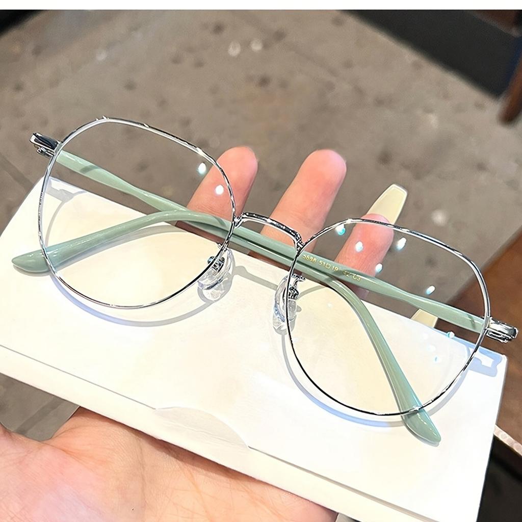 1 Pair of Chic Milk Coffee-Colored Round Glasses for Students - Sleek PC Frame & Lens Anti-Blue Light Protection