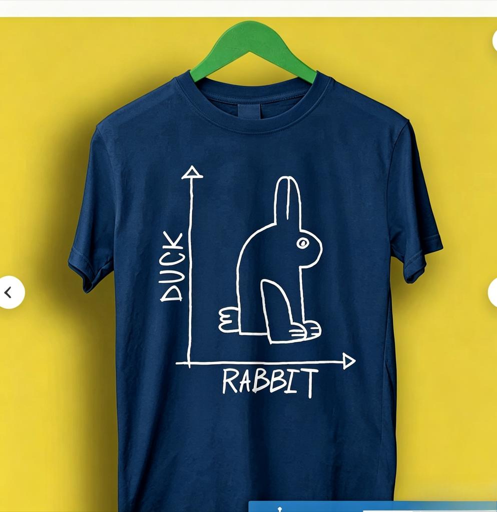 Rabbit Duck Drawing Meme Gift Funny Tee Style Unisex Gamer Cult Music T Shirt P3220 Summer Fashion Trends Comfortable and Casual