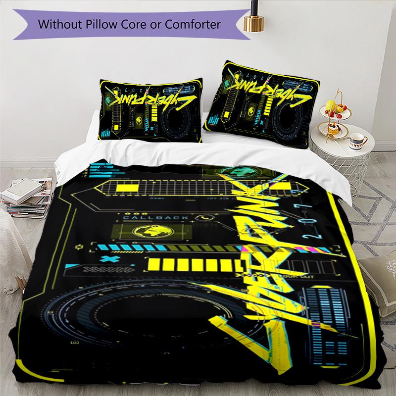 Cyberpunk 3pcs Bedding Set Duvet Cover Closure Includes 1 Duvet Cover & 2 Pillowcases for All Seasons Bedroom Home Dorm Decor