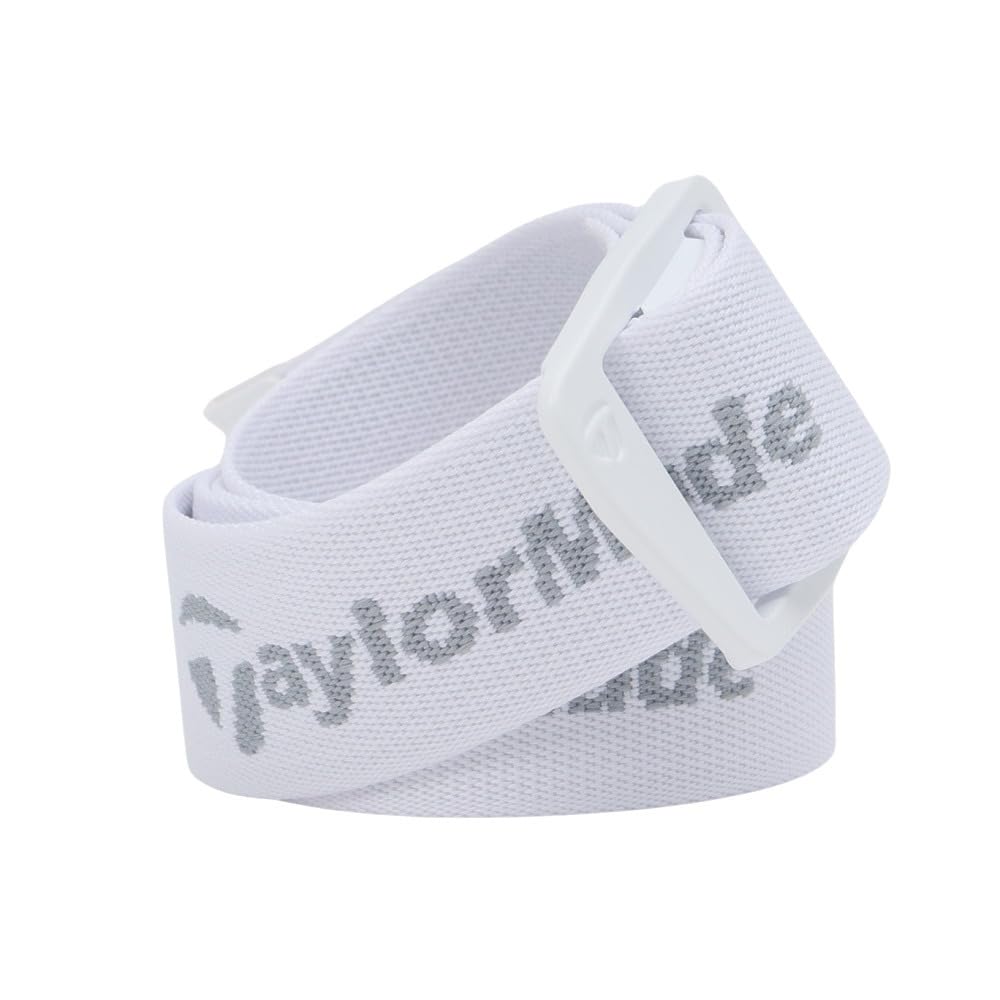 TaylorMade M TM Logo Tape Belt, White, Free Size, 24SS, TL348