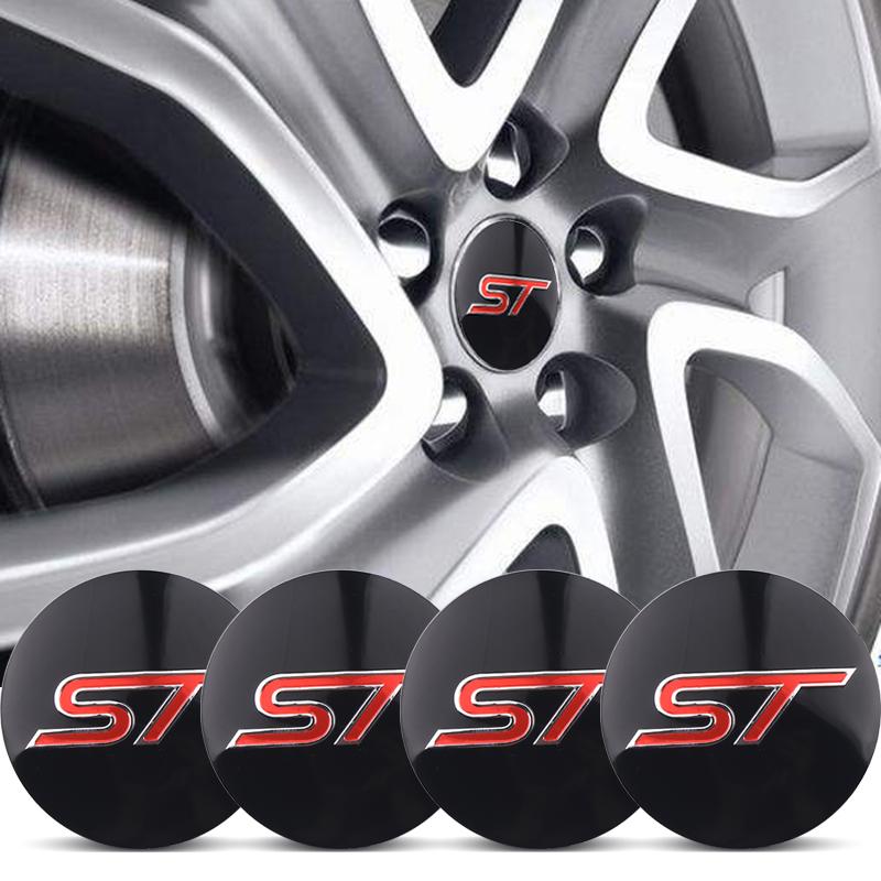 4PCS 56MM Car Wheel Center Cap Sticker Accessory Emblem for Ford Mustang Focus 2 C-Max Foose Fiesta ST RS EcoSport ESCORT Mondeo