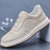 Fashion Men's Slip on Leather Shoes Autumn New Hollow Breathable Fashion Casual Shoes Comfortable Height Increase Outdoor Non Slip Flats