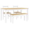 4 Piece Dining Set PANAMA White Solid Pine Wood